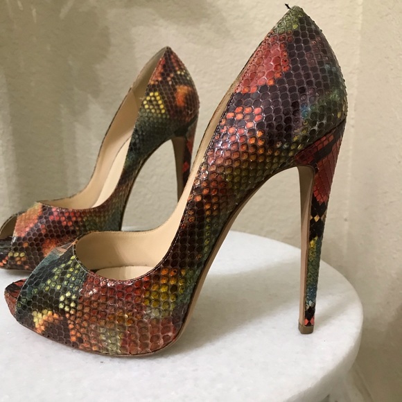 Alexandre Birman Python Peep Toe Heels - Picture 12 of 13